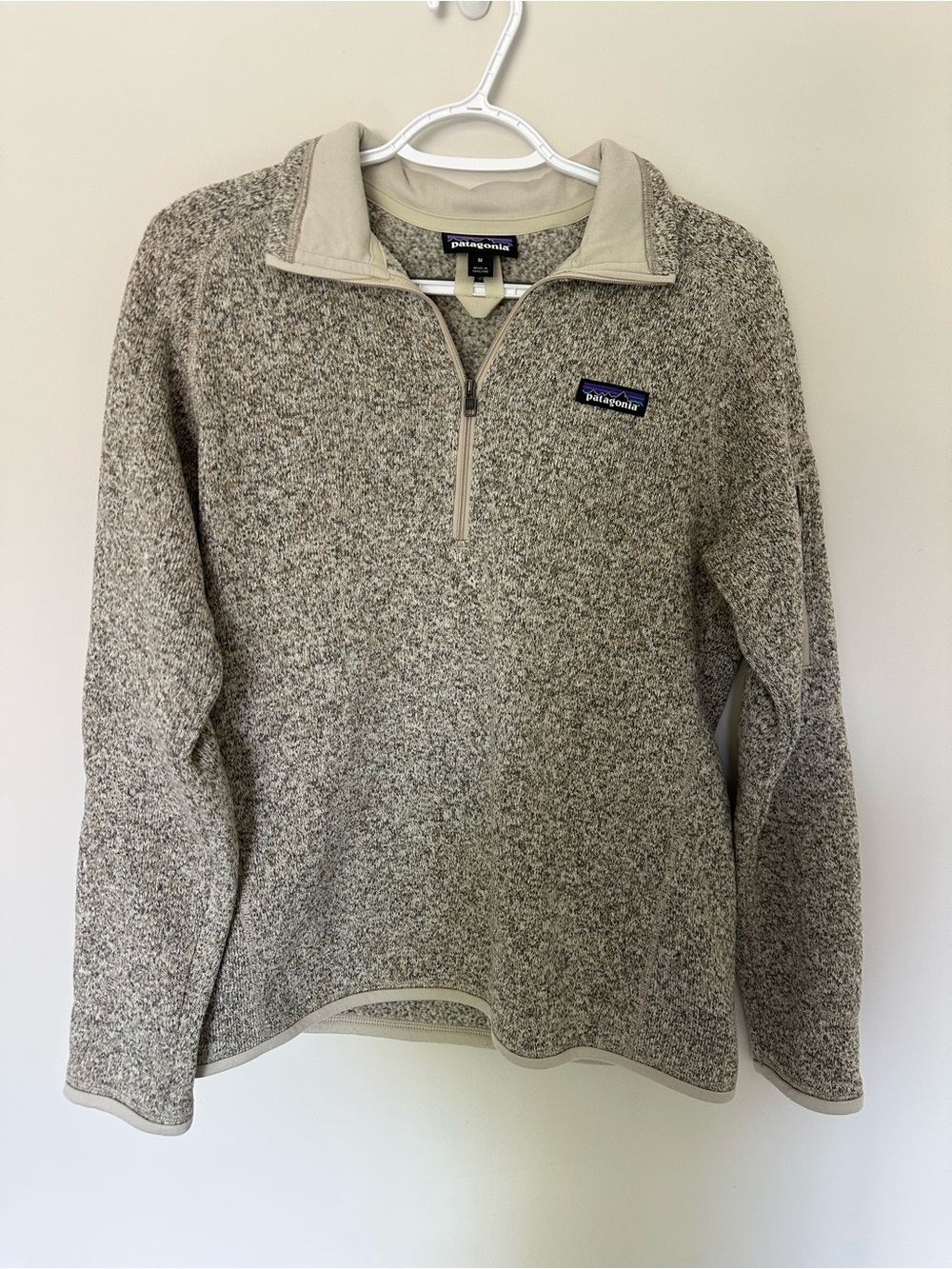 Patagonia Women's Quarter-Zip Fleece Pullover - Beige Heather